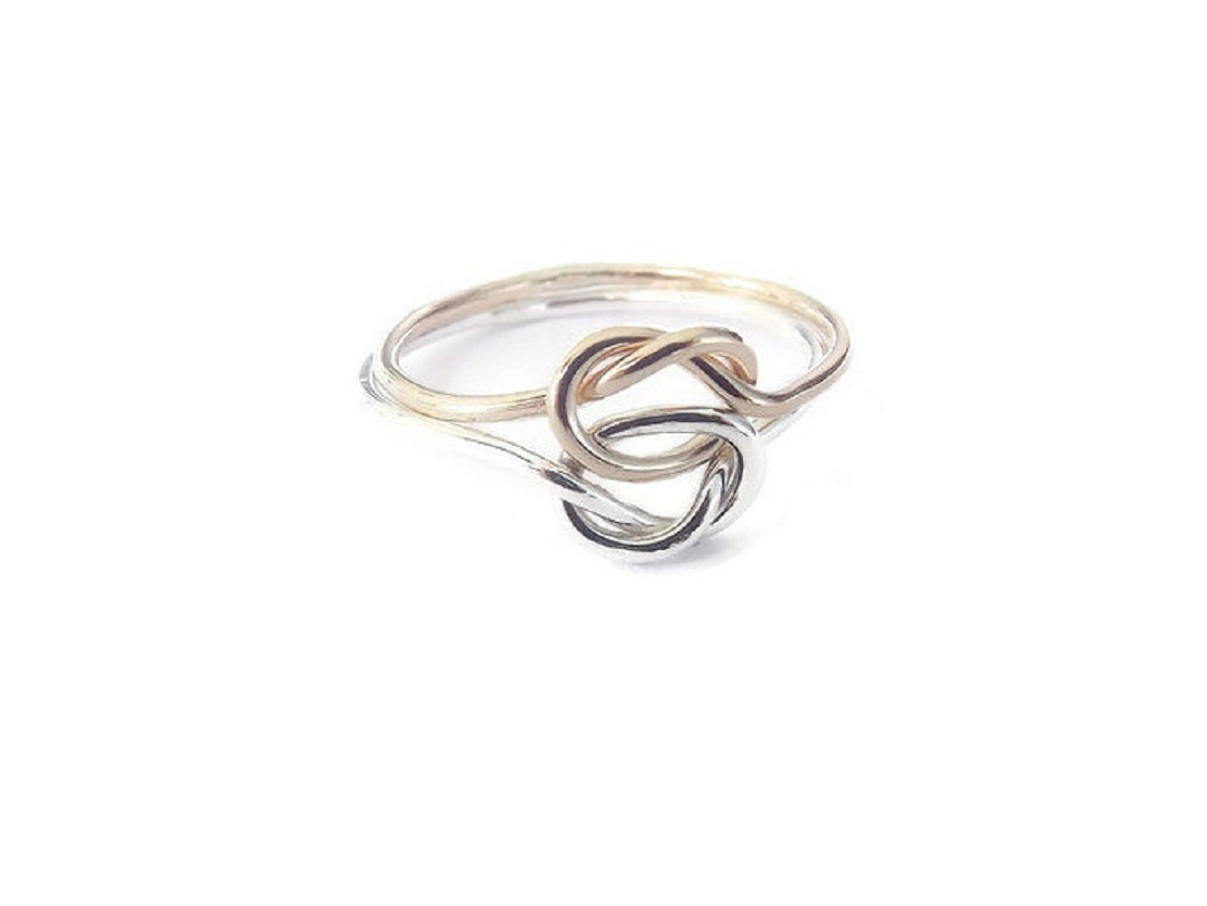 double heart knot ring for women