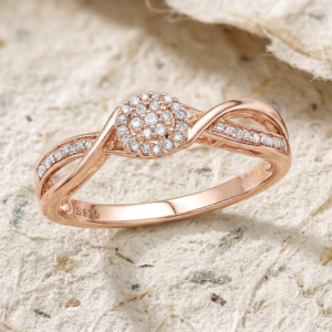 Cluster Ring for Women, Dainty Infinity Twist Engagement Ring, Promise Ring, Minimalist Stackable Ring Gift