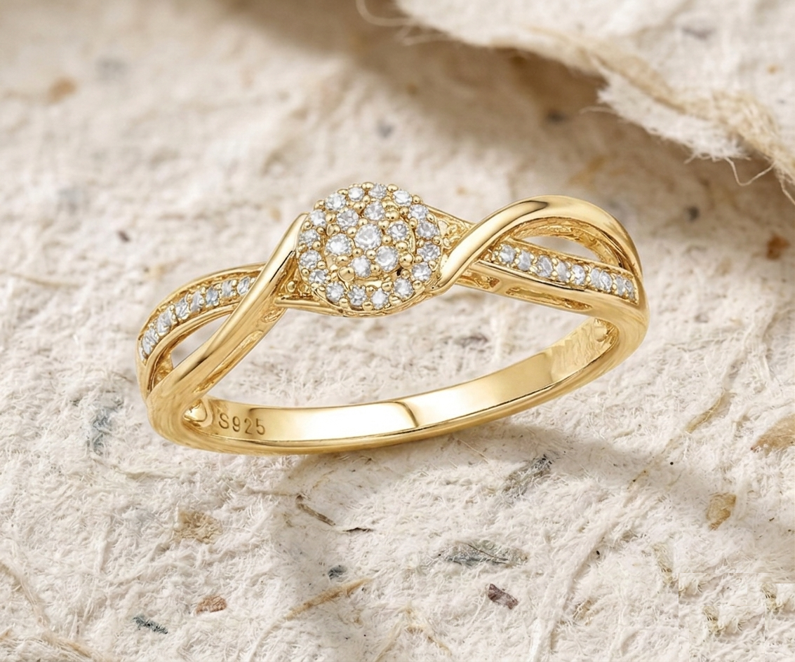Cluster Ring for Women, Dainty Infinity Twist Engagement Ring, Promise Ring, Minimalist Stackable Ring Gift - Image 5