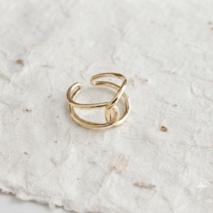 Dainty 925 Sterling Silver Open Ring, Minimalist Double Band Ring, Adjustable Statement Ring, Modern Geometric Silver Jewelry