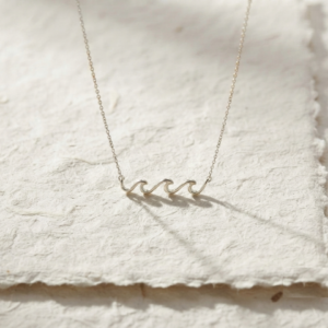 Dainty Wave Necklace, 925 Sterling Silver Ocean Pendant, Minimalist Surfer Jewelry, Beach Theme Gift for Her, Small Wave Charm Necklace