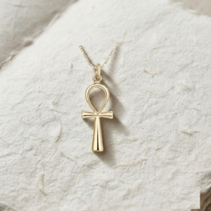 Sterling Silver Ankh Necklace, Minimalist Egyptian Symbol Pendant, Dainty Silver Charm for Protection, Spiritual Jewelry Gift for Her