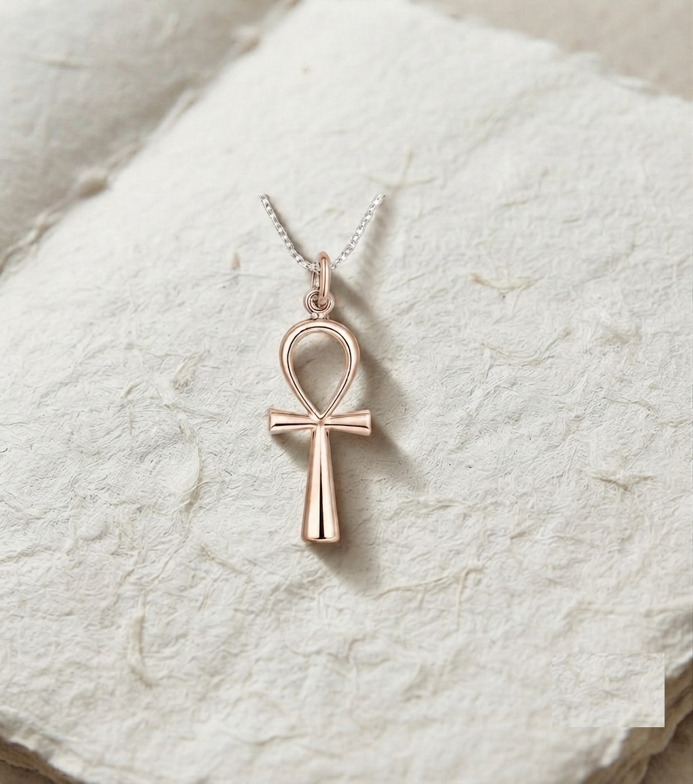 Sterling Silver Ankh Necklace, Minimalist Egyptian Symbol Pendant, Dainty Silver Charm for Protection, Spiritual Jewelry Gift for Her - Image 3
