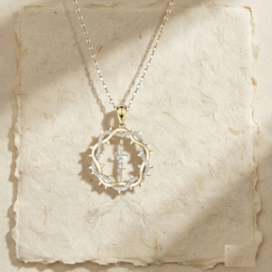 Faith Crown of Thorns Necklace | 925 Sterling Silver Christian Pendant | Religious Jewelry Gift for Her | Dainty Faith Protection Charm