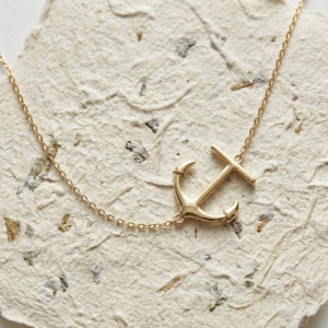 Silver Anchor Necklace, Sideways Anchor Pendant, Nautical Jewelry, Dainty Maritime Necklace, Sailor Gift, Minimalist Ocean Necklace for Her