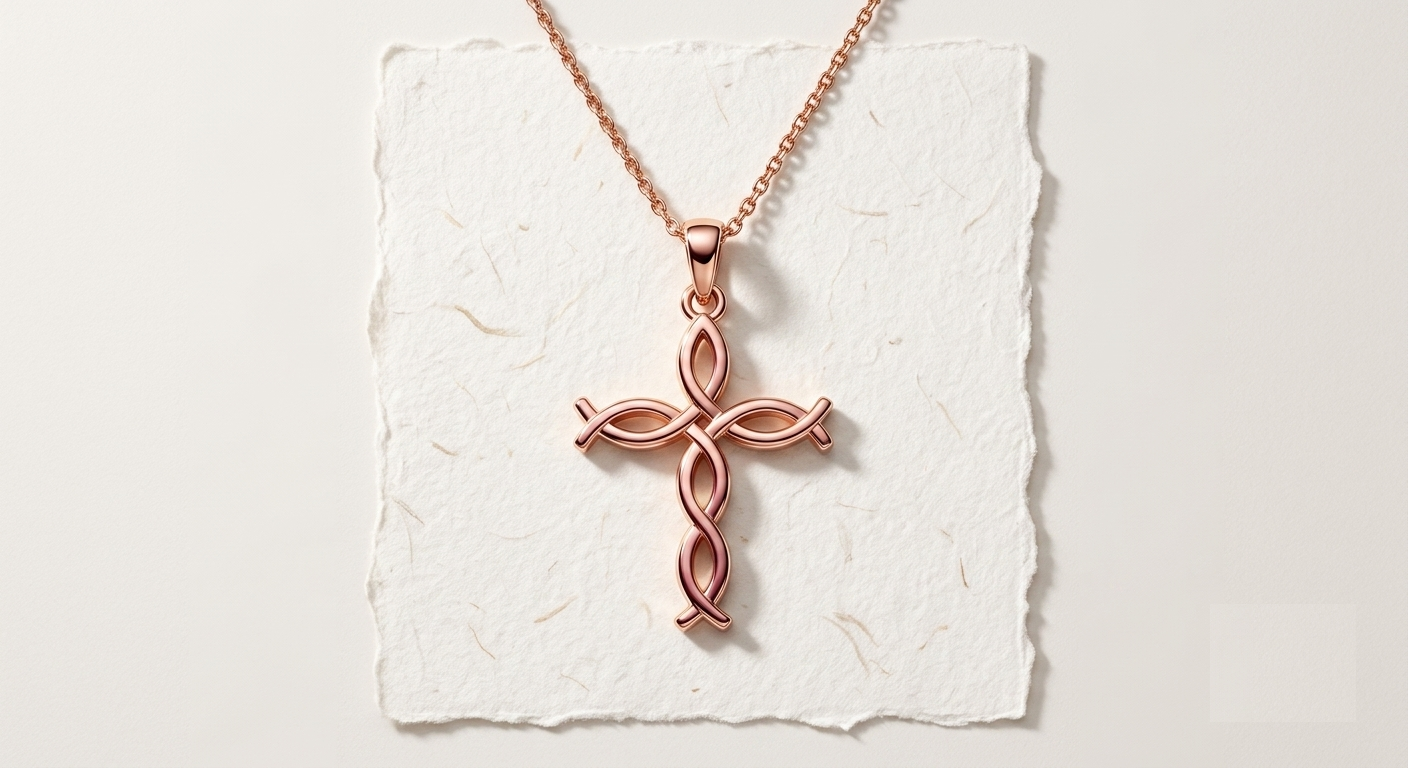 Dainty Ichthys Cross Necklace, Silver Christian Fish Pendant, Minimalist Religious Jewelry, Faith Symbol Charm, Sacred Grace Gift for Her - Image 3