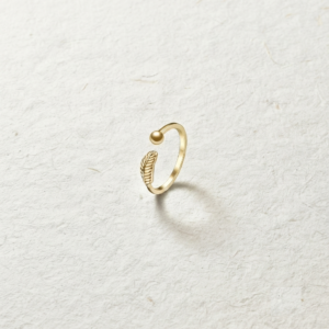 Dainty Feather Open Ring, 925 Sterling Silver Adjustable Ring, Minimalist Leaf Wrap Ring, Everyday Stackable Thumb Ring, Nature Lover Gift