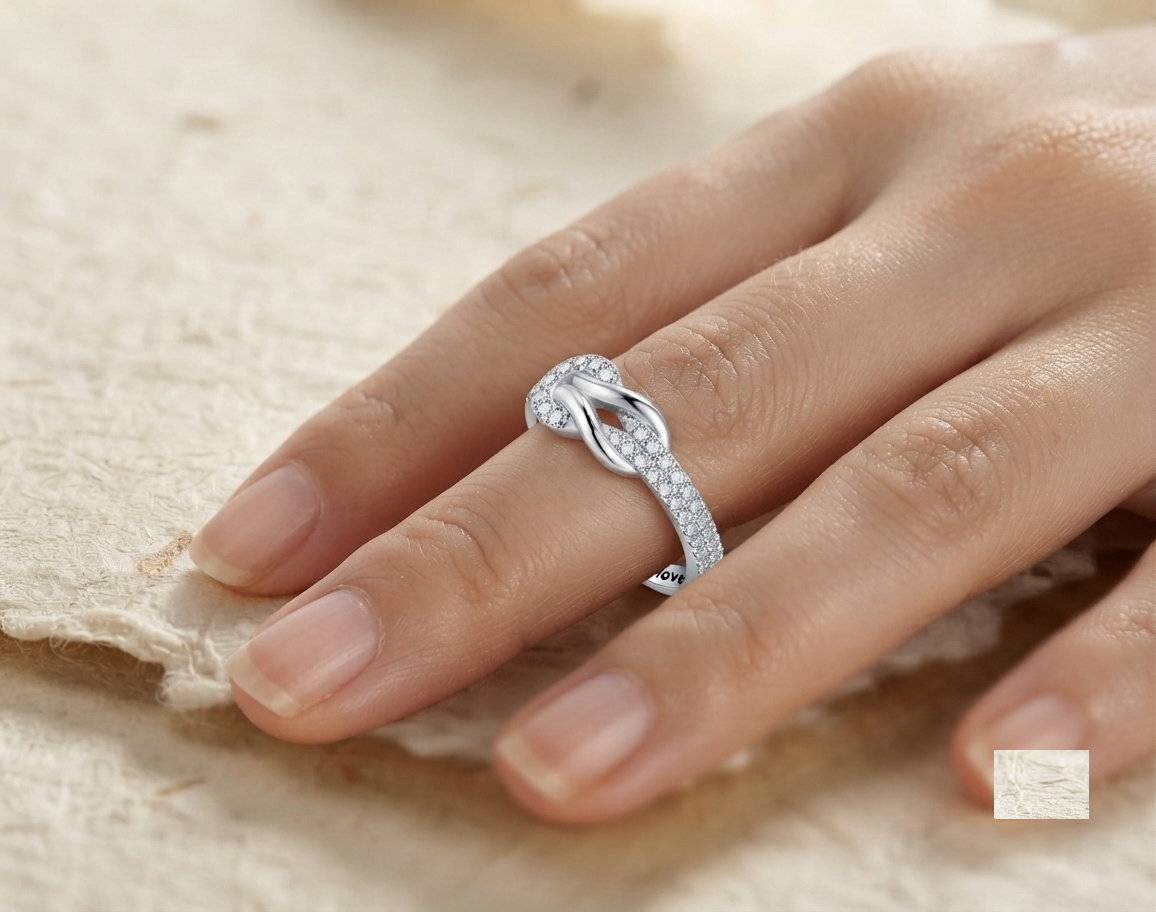 I Love You Forever Knot Ring, 925 Sterling Silver Promise Ring, Dainty Love Knot Band, Personalized Gift for Her, Minimalist Jewelry - Image 5