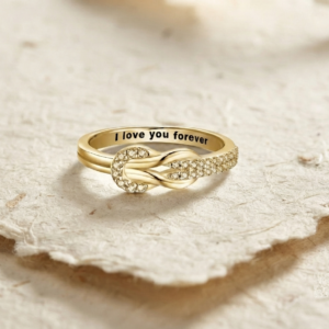 I Love You Forever Knot Ring, 925 Sterling Silver Promise Ring, Dainty Love Knot Band, Personalized Gift for Her, Minimalist Jewelry