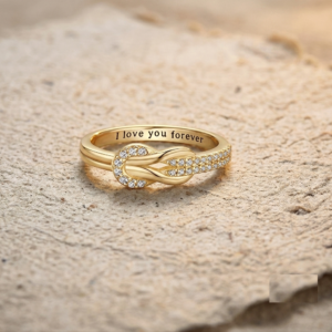 I Love You Forever Knot Ring, 925 Sterling Silver Promise Ring, Dainty Love Knot Band, Personalized Gift for Her, Minimalist Jewelry