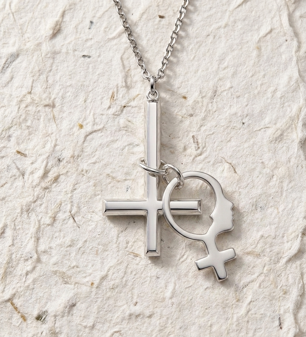Upside Down Cross Necklace, Silver Inverted Cross Pendant, Minimalist St Peter Cross, Gothic Jewelry, Edgy Christian Necklace For Men Women - Image 4