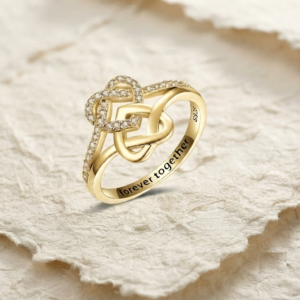 Forever Together Ring, Sterling Silver Infinity Heart Ring, Personalized Promise Ring for Her, Romantic Couple Jewelry, Anniversary Gift