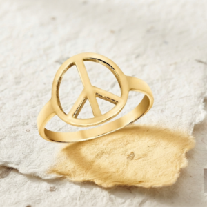 Peace Sign Ring, 925 Sterling Silver Minimalist Ring, Dainty Symbol Ring, Peace Symbol Jewelry, Handcrafted Silver Band for Her