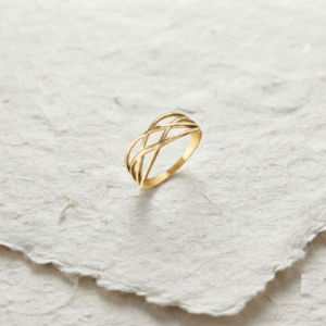 Woven Sterling Silver Ring, 925 Silver Geometric Band, Minimalist Stackable Ring, Intertwined Lattice Ring, Handmade Dainty Jewelry for Wome