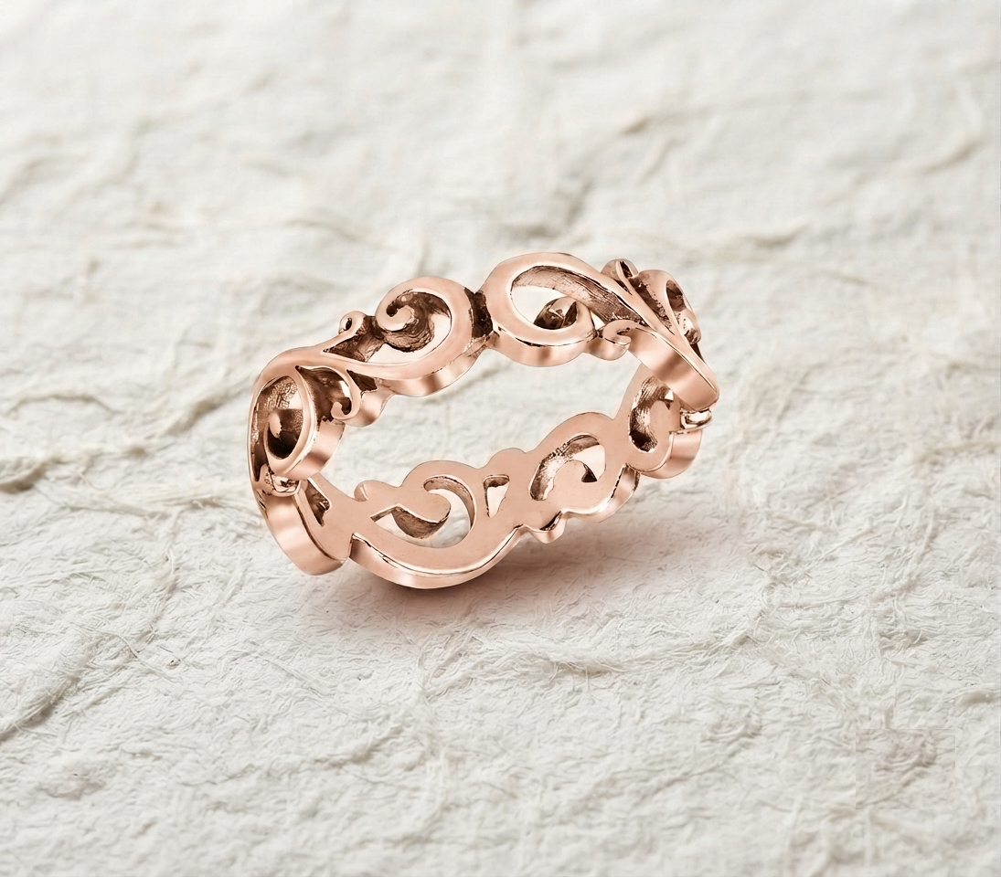 925 Sterling Silver Filigree Scroll Ring, Intricate Lace Filigree Band, Handcrafted Vintage Style Statement Ring, Boho Silver Jewelry for He - Image 3