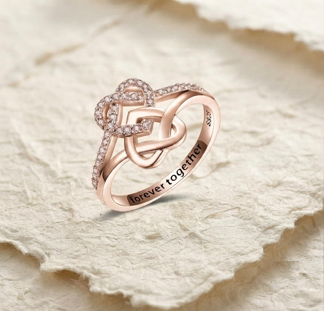 Forever Together Ring, Sterling Silver Infinity Heart Ring, Personalized Promise Ring for Her, Romantic Couple Jewelry, Anniversary Gift - Image 3
