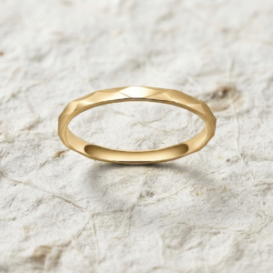 Minimalist Faceted 925 Sterling Silver Ring | Dainty Geometric Stacking Band | Delicate Thin Promise Ring | Everyday Minimal Jewelry