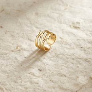 925 Sterling Silver Multi Strand Ring, Wide Statement Band, Minimalist Adjustable Open Ring, Modern Geometric Jewelry, Gift For Her
