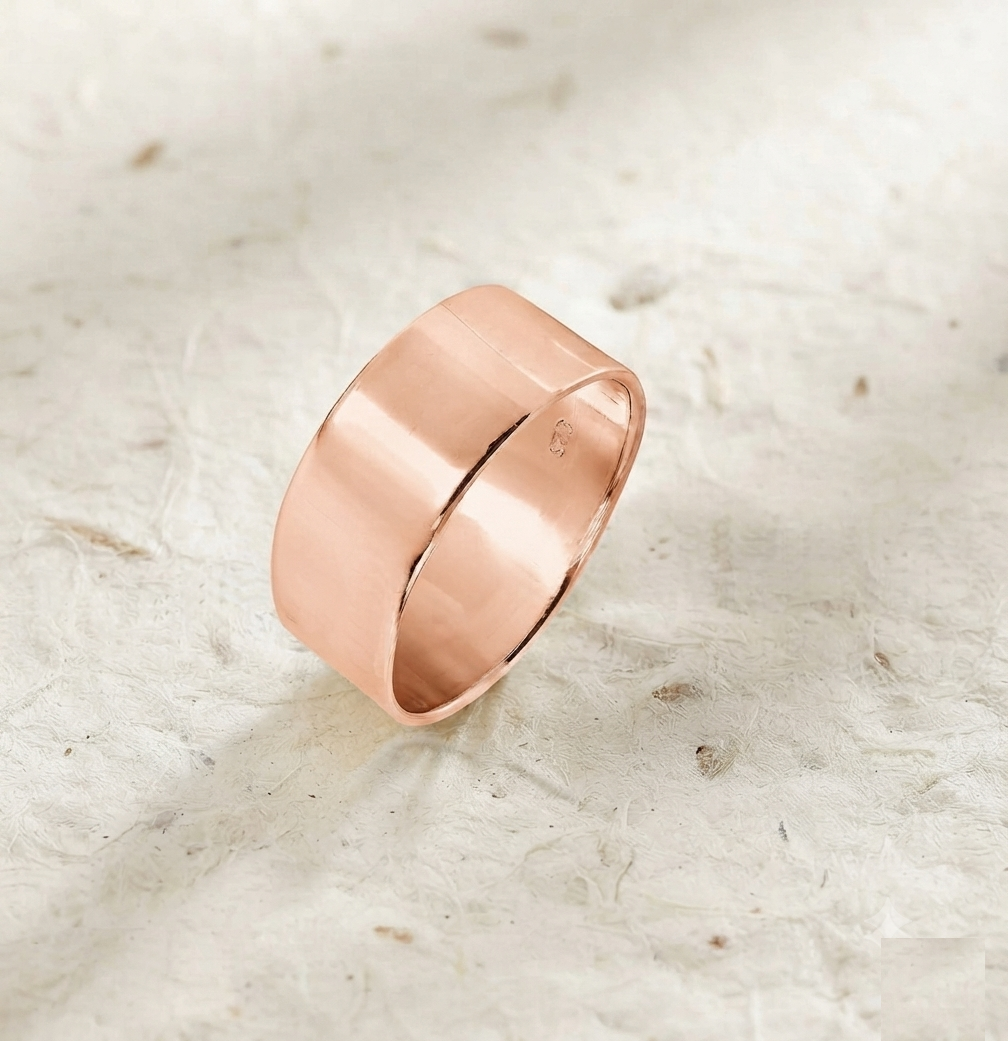 Minimalist 925 Sterling Silver Wide Band Ring, Plain Polished Silver Stacking Ring, Unisex Solid Silver Band, Thick Silver Ring for Her Him - Image 3