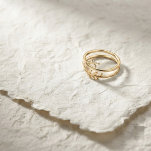 Rose Gold Leaf Ring, 925 Sterling Silver Stacking Band, Dainty Nature Inspired Jewelry, Minimalist Wrap Ring, Botanical Finger Band