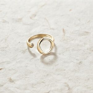 Minimalist Open Circle Ring, 925 Sterling Silver Adjustable Ring, Modern Geometric Statement Ring, Dainty Everyday Ring for Women