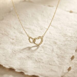 Intertwined Heart Necklace, 925 Sterling Silver Dainty Jewelry, Twisted Rope Double Heart Pendant, Minimalist Love Necklace, Gift For Her