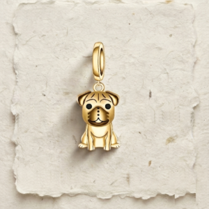 Cute Pug Charm for Bracelet, 925 Sterling Silver Puppy Bead, Dog Lover Jewelry, Dainty Animal Charm, Compatible with Pandora Bracelets