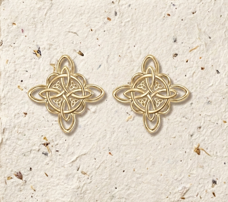 Celtic Knot Stud Earrings, Witch’s Knot Earrings for Women, Dainty Mystic Jewelry, Wiccan Protection Studs, Spiritual Gift for Her