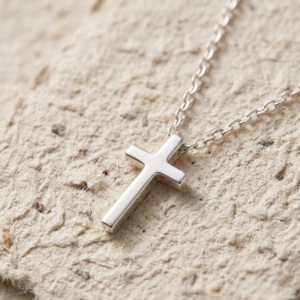 Dainty Silver Cross Necklace, 925 Sterling Silver Pendant Minimalist Christian Jewelry Small Faith Necklace Gift for Her, Simple Cross Chain