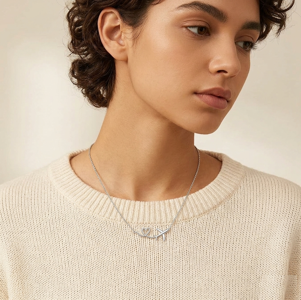 Airplane Heart Necklace 925 Sterling Silver, Dainty Plane Pendant, Travel Jewelry Gift for Her, Minimalist Flight Attendant Necklace - Image 4