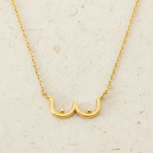 Silver Boob Necklace, Feminist Jewelry, Dainty Gold Breast Pendant, Body Positive Gift for Her, Midwife Doula Gift, Nude Art Jewelry