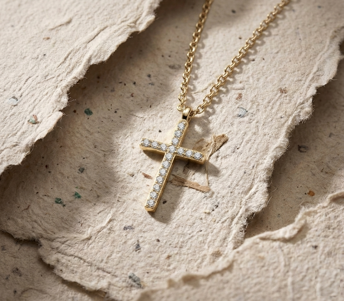 Dainty Silver Cross Necklace for Women, Minimalist 925 Sterling Silver Cross Pendant, Sparkly Diamond Cz Cross, Christian Faith Jewelry Gift