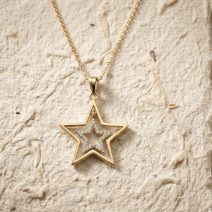 925 Sterling Silver Double Star Pendant Necklace for Women, Dainty Starburst Charm Necklaces, Minimalist Star Jewelry Gift, Celestial Gift