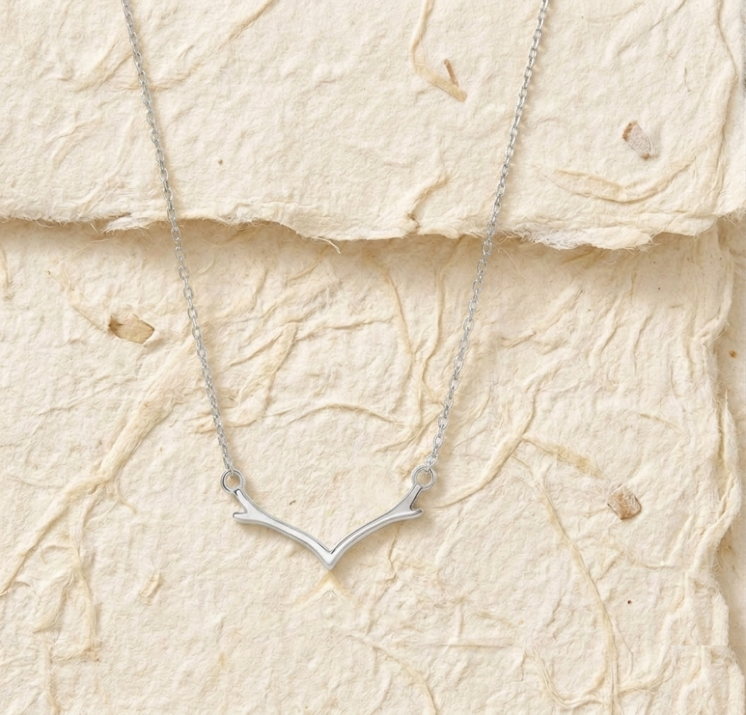 Minimalist Wishbone Necklace • Dainty V-Shape Antler Pendant • Artisan Branch Jewelry for Women • Simple Everyday Boho Charm - Image 3