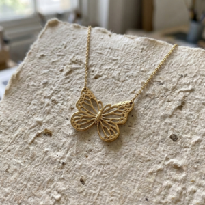 Butterfly Necklace, 925 Sterling Silver Dainty Insect Jewelry, Minimalist Nature Pendant, Gift for Her