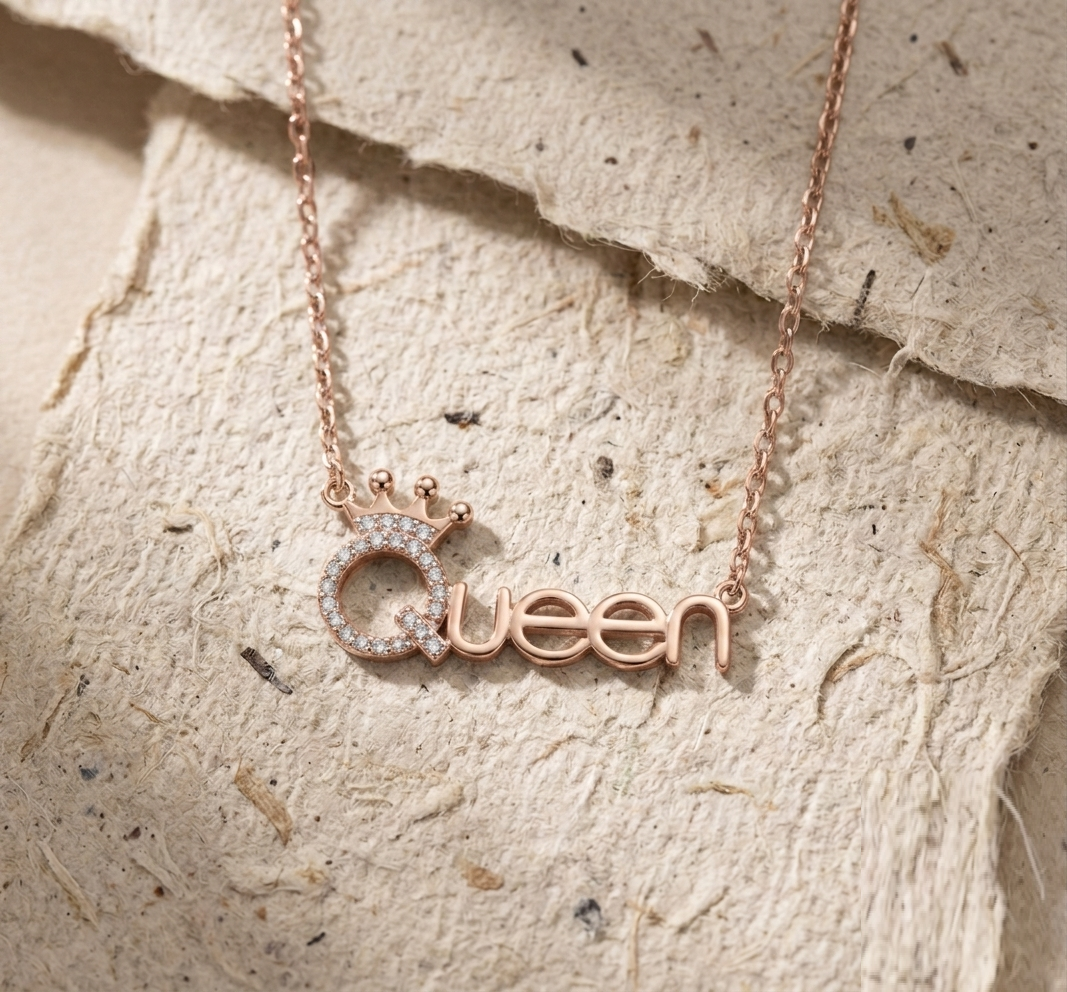 Queen Name Necklace with Crown, 925 Sterling Silver Royal Pendant Jewelry for Her, Dainty Princess Charm, Birthday Gift for Women - Image 2