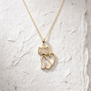 925 Sterling Silver Cat Necklace for Women, Dainty Kitty Pendant, Minimalist Pet Lover Gift, Handmade Animal Jewelry, Small Silver Cat Charm