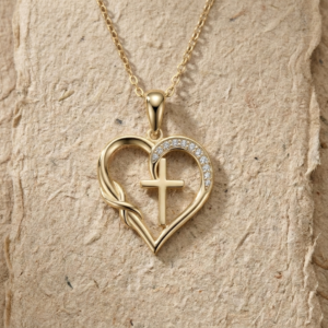 Faith Jewelry, 925 Sterling Silver Heart Cross Necklace for Women, Dainty Religious Pendant, Christian Infinity Heart Pendant Gift for Her