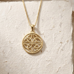 Celtic Knot Pendant Necklace, Silver Circle Necklace, Meaningful Jewelry for Her, Minimalist Protection Amulet, Spiritual Gift, Eternity Kno