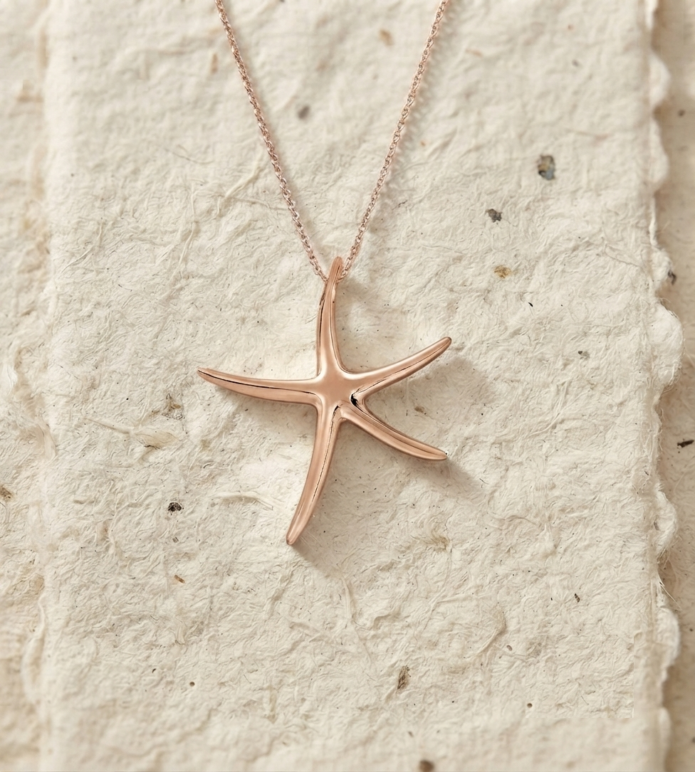 Sterling Silver Starfish Necklace, Dainty Sea Star Pendant, Minimalist Ocean Jewelry, Beach Lover Gift for Her, Nautical Silver Charm - Image 2