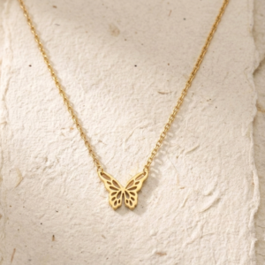 Sterling Silver Dainty Butterfly Necklace, Minimalist Animal Jewelry for Her, Nature Inspired Filigree Butterfly Pendant, Everyday Jewelry