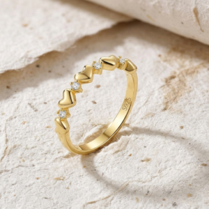 Heart Spinner Ring for Women, Minimalist Dainty Heart Band, 925 Sterling Silver Romantic Promise Ring, Stackable Eternity Heart Ring