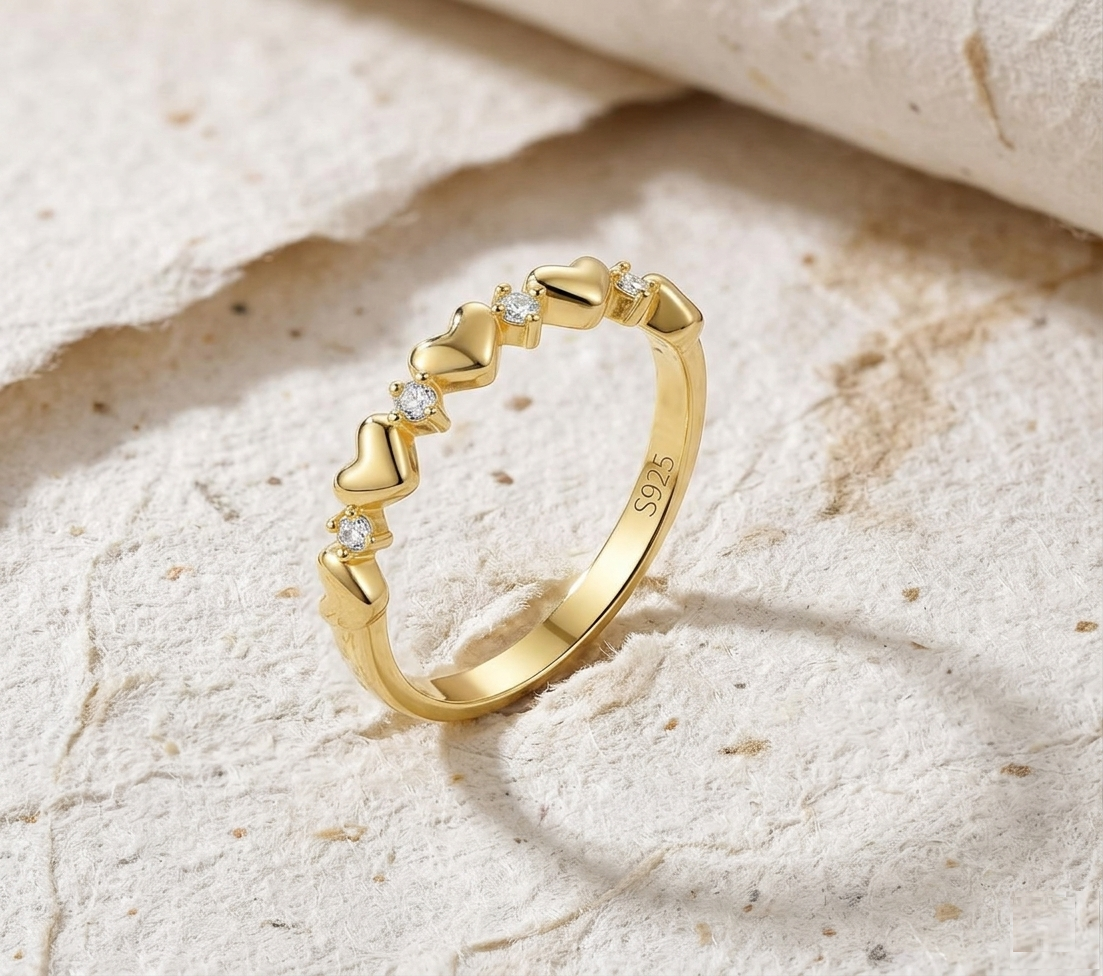 Heart Spinner Ring for Women, Minimalist Dainty Heart Band, 925 Sterling Silver Romantic Promise Ring, Stackable Eternity Heart Ring