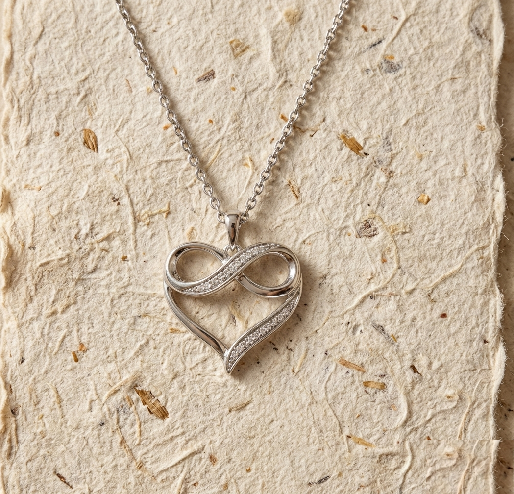 Infinity Heart Necklace in Sterling Silver, Dainty Heart Pendant, Forever Love Jewelry, Minimalist Infinity Charm, Anniversary Gift for Her - Image 5