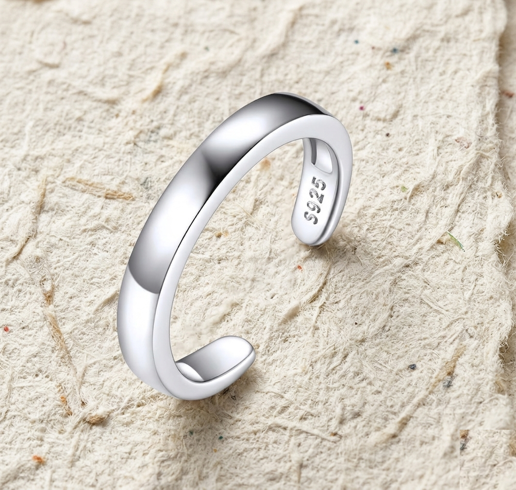 Minimalist Silver Stacking Ring • Thin Sterling Silver Band • Dainty Thumb Ring for Her • Simple Everyday Jewelry • Gift for Best Friend - Image 5