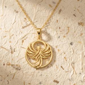 Phoenix Necklace for Women, 92 Sterling Silver Bird Pendant, Mythical Rising Phoenix Jewelry, Rebirth Gift for Her, Symbol of Strength Charm