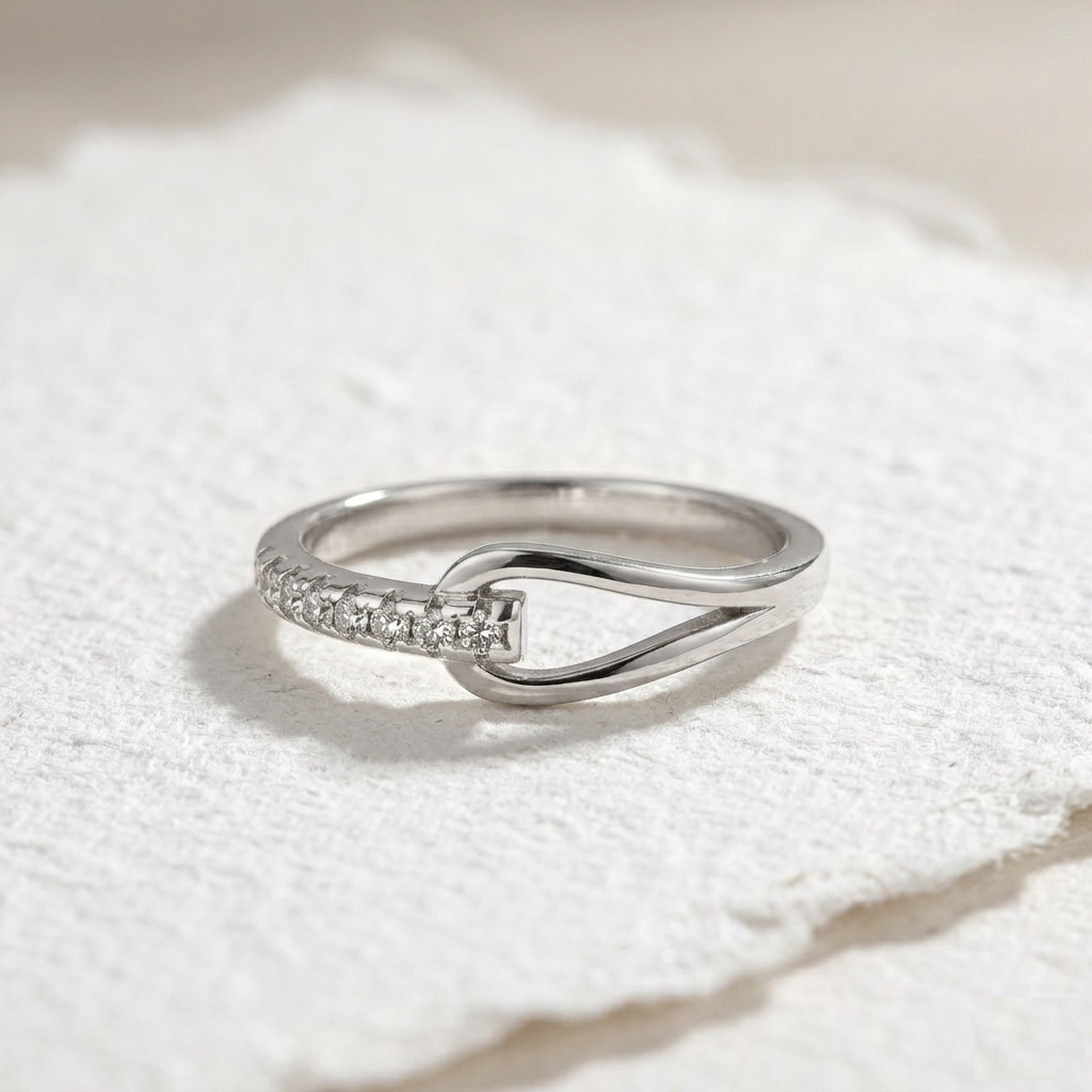 Minimalist Loop Knot Ring in 925 Sterling Silver, Promise Ring for Women, Dainty Stacking Ring, Delicate Everyday Jewelry Gift - Image 5