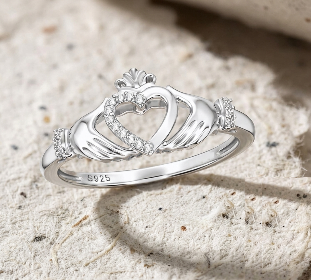 925Sterling Silver Claddagh Ring, Heart Hands Crown Ring, Irish Friendship Ring, Dainty Loyalty Ring, Celtic Jewelry for Women, Promise Ring - Image 5