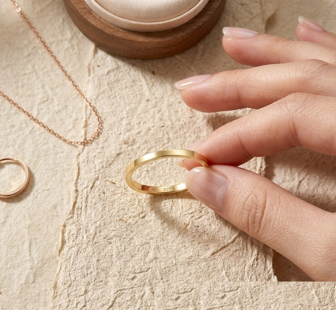 Minimalist Band for Women, Thin Stackable Dainty Ring, Plain Wedding Band, Simple Everyday Jewelry, Comfort Fit Ring - Image 4