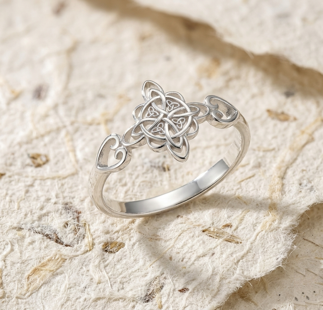 Celtic Knot Ring for Women, 925 Sterling Silver Irish Knot Jewelry, Dainty Heart Promise Ring, Anniversary Gift for Her, Silver Ring - Image 5